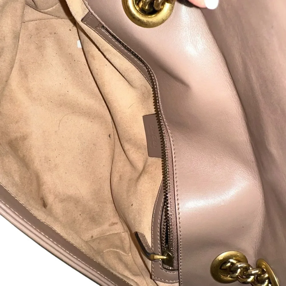 Authentic Gucci GG Small Marmont Matelasse Shoulder Bag